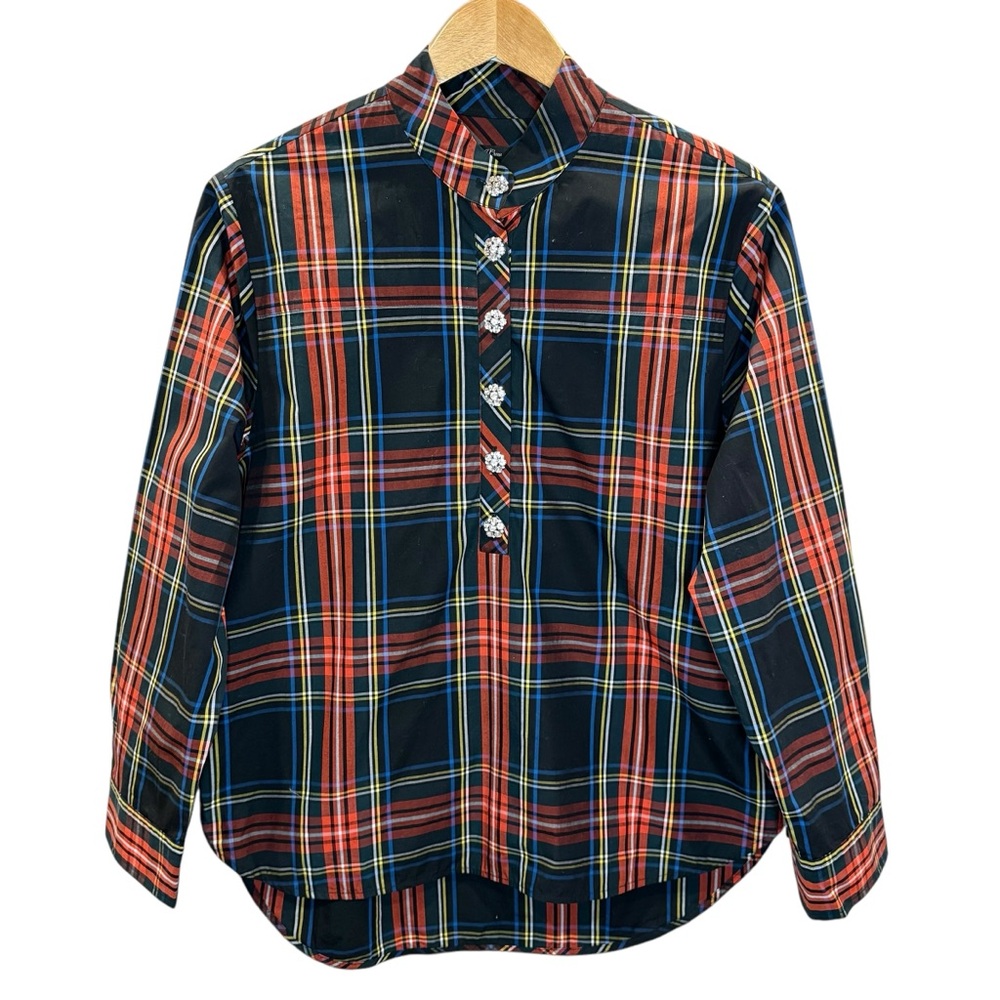 J. Crew Red and Blue Plaid Blouse - Picture 2 of 8